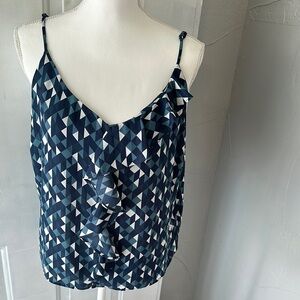 Simply Styled Blue and White Ruffled Camisole